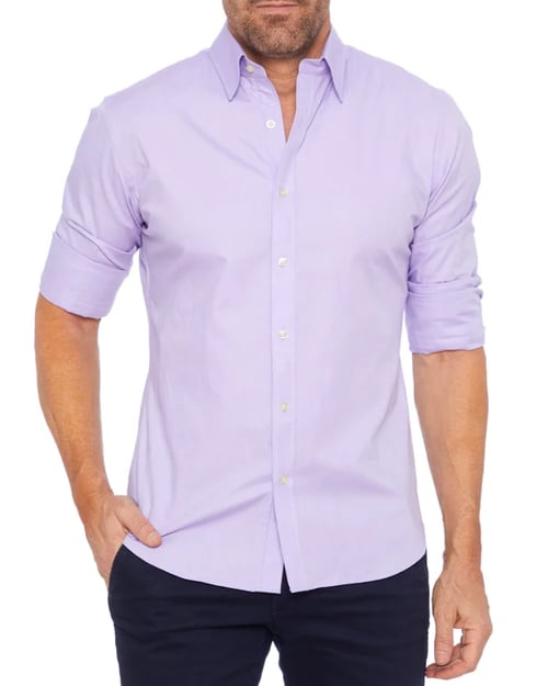 Oxford overhemd Heren slim fit stretch met ritssluiting