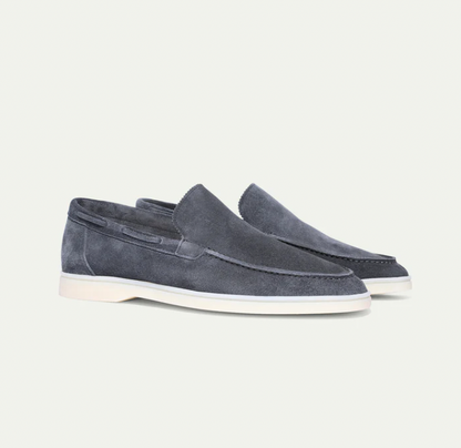Leder-Loafer Heren Regular Fit Ronde Hals Casual