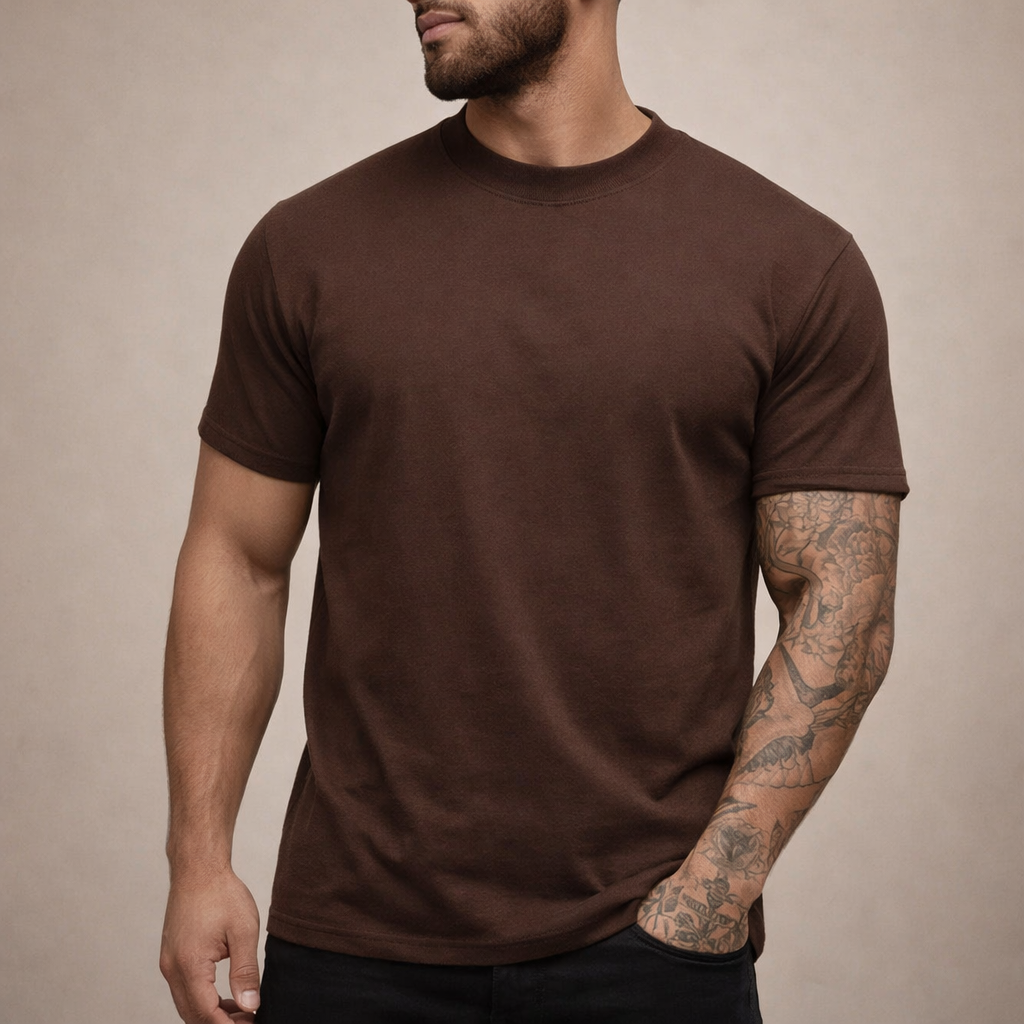 T-shirt Heren Slim Fit Ronde Hals Korte Mouwen