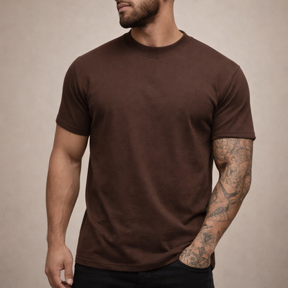 T-shirt Heren Slim Fit Ronde Hals Korte Mouwen