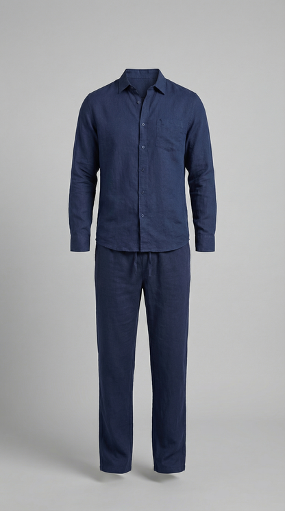 Heren Co-Ord Set Slim Fit Overhemd Broek Zomer