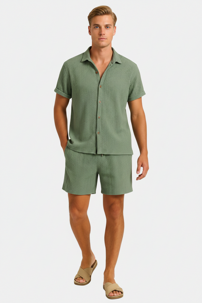 Heren Zomerset Overhemd Korte Broek Casual