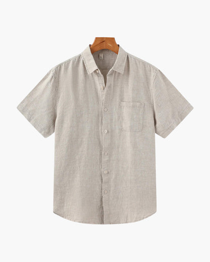 Linnen Shirt Korte Mouwen Heren Zomer Casual