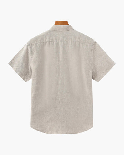 Linnen Shirt Korte Mouwen Heren Zomer Casual