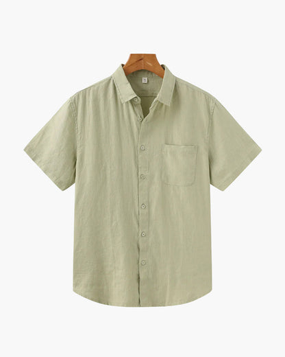 Linnen Shirt Korte Mouwen Heren Zomer Casual