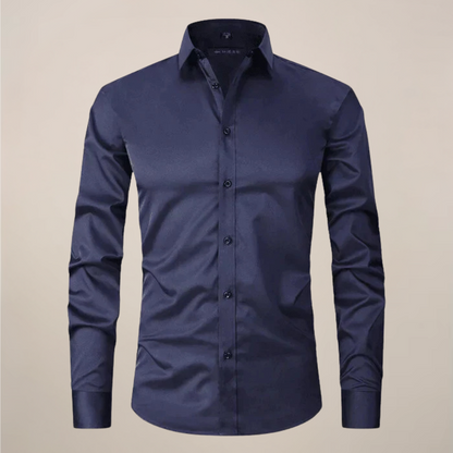 Overhemd Heren Lange Mouwen Structured Fit Verfrommeling Vrij