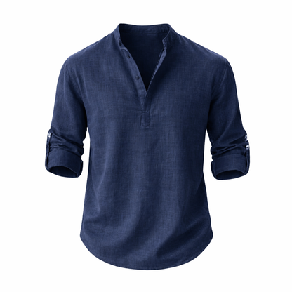 Overhemd Heren Relaxed Fit Lange Mouwen Zomer Casual