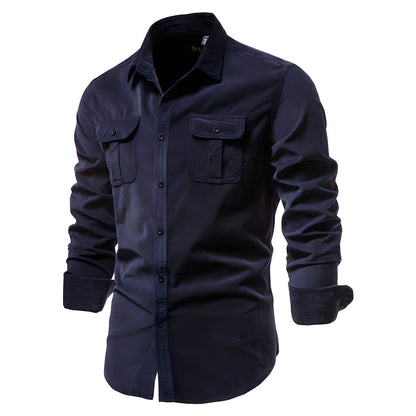 Heren Blouse met Lange Mouwen en Borstzakken