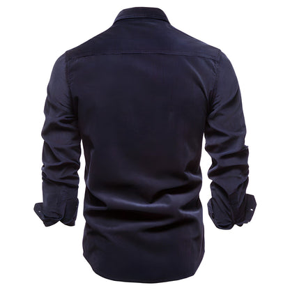 Heren Blouse met Lange Mouwen en Borstzakken