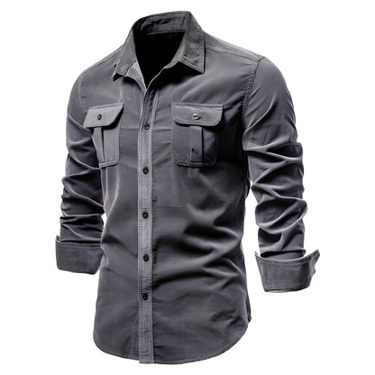 Heren Blouse met Lange Mouwen en Borstzakken