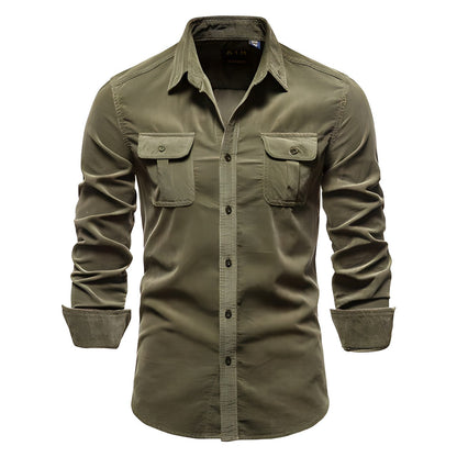 Heren Blouse met Lange Mouwen en Borstzakken