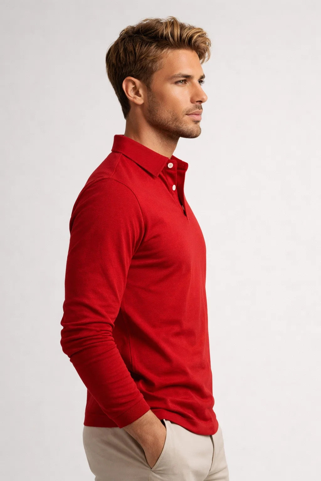 Polo Heren Lange Mouwen Slim Fit Klassieke Kraag Casual