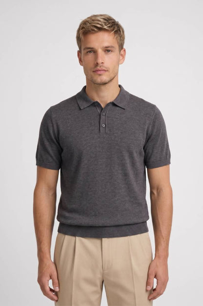 Polo Shirt Heren Korte Mouwen Klassieke Fit Gebreide Boord
