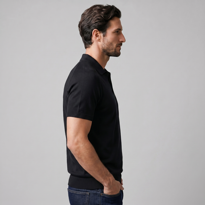 Poloshirt Heren Fine Knit Open Kraag Casual Zomer