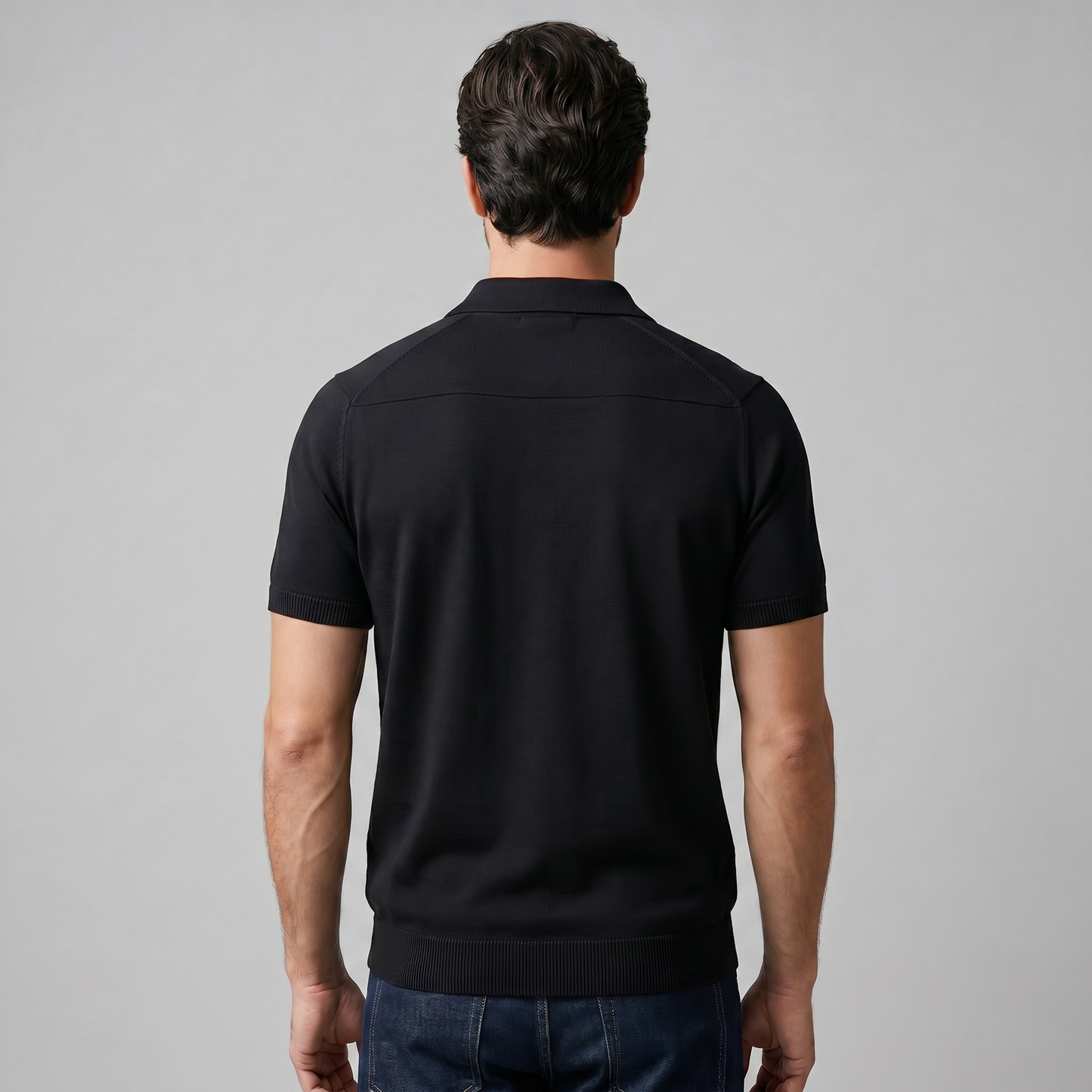 Poloshirt Heren Fine Knit Open Kraag Casual Zomer