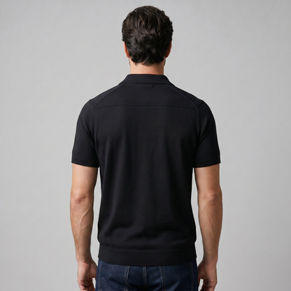 Poloshirt Heren Fine Knit Open Kraag Casual Zomer