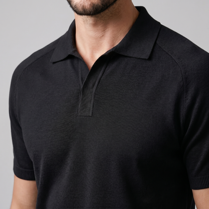 Poloshirt Heren Fine Knit Open Kraag Casual Zomer