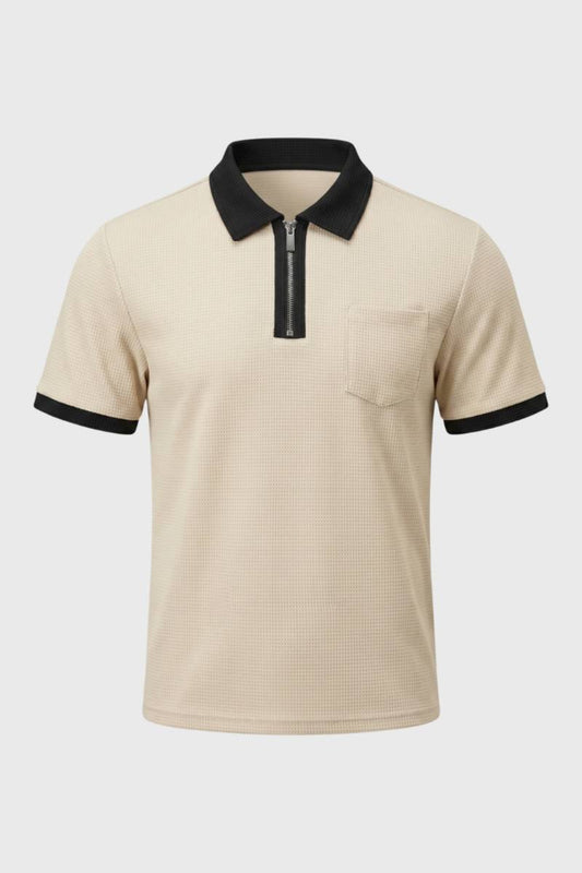 Poloshirt Heren Klassieke Fit Contrastkraag Casual