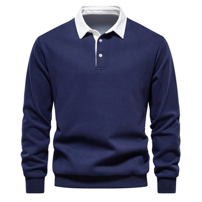 Poloshirt Heren Lange Mouwen Slim Fit Casual