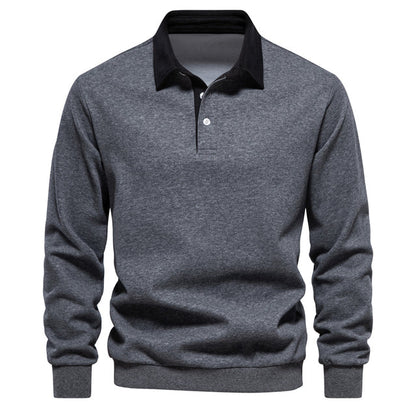 Poloshirt Heren Lange Mouwen Slim Fit Casual