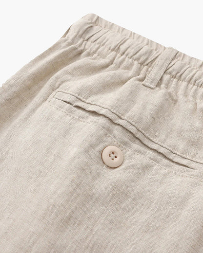 Shorts Heren Linnen Rechte Pasvorm Zomer Casual